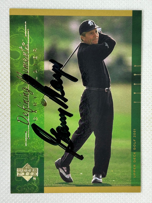 2001 Upper Deck Golf Card #140 Gary Player Defining Moments Signed Card