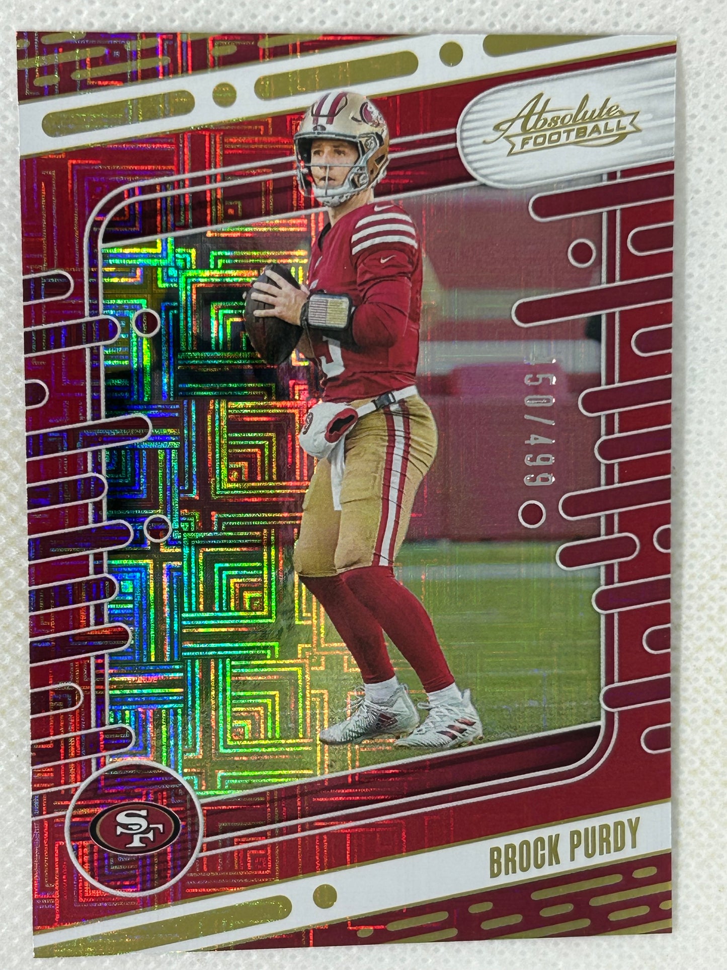 2024 Panini Absolute Red Squares #90 Brock Purdy /499 San Francisco 49ers Color Match