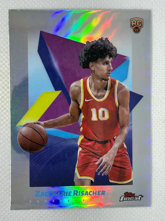 2024-25 Topps Finest Refractor Rookie Zaccharie Risacher #4 Atlanta Hawks
