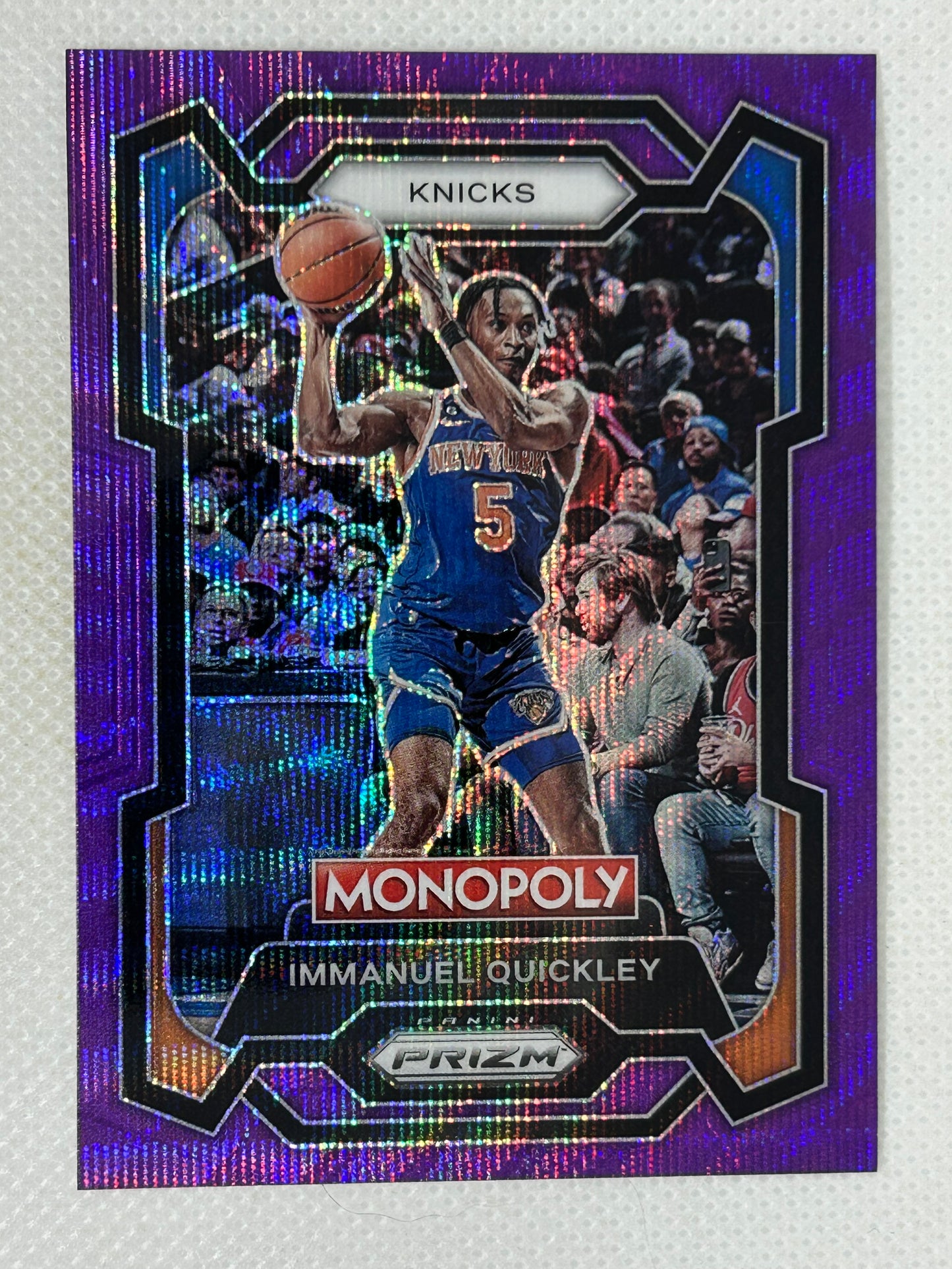 2023-24 Panini Prizm Monopoly Purple Wave Immanuel Quickley #60 New York Knicks