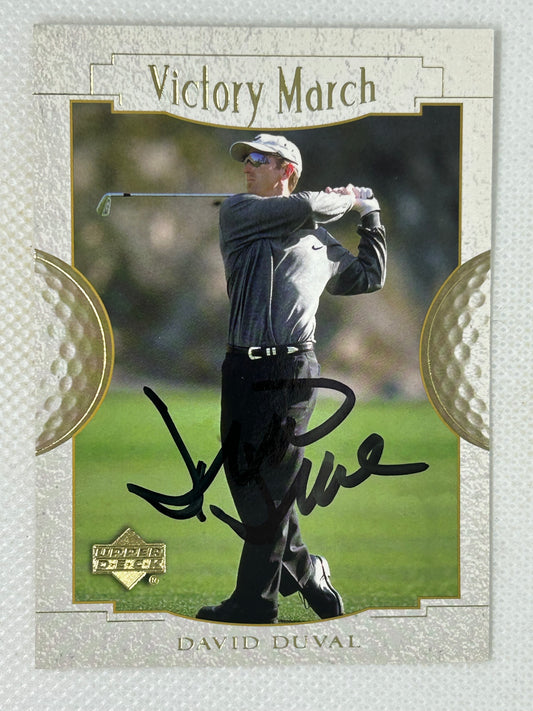 2001 Upper Deck Golf David Duval Victory March Rookie Card #165 Signed Card