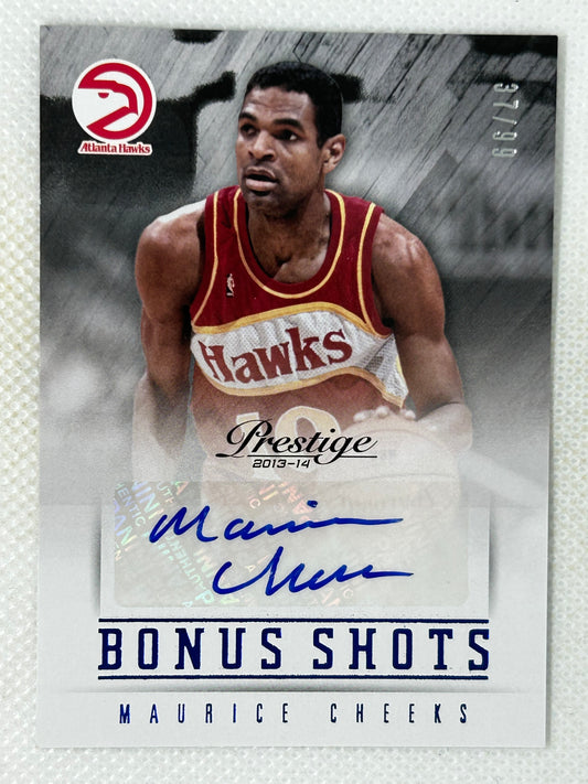 2013-14 Panini Prestige Blue Bonus Shots Autographs /99 #34 Maurice Cheeks Atlanta Hawks