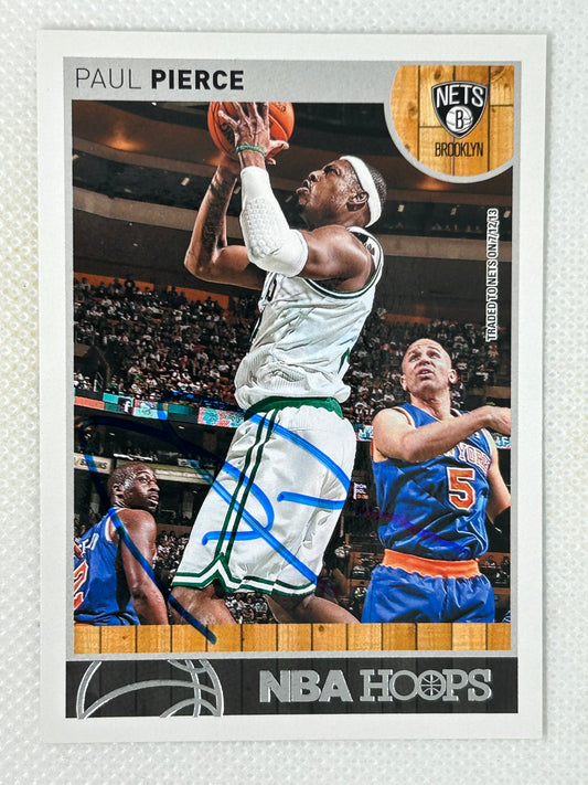 2013-14 Panini Hoops #200 Paul Pierce Brooklyn Nets Signed Card