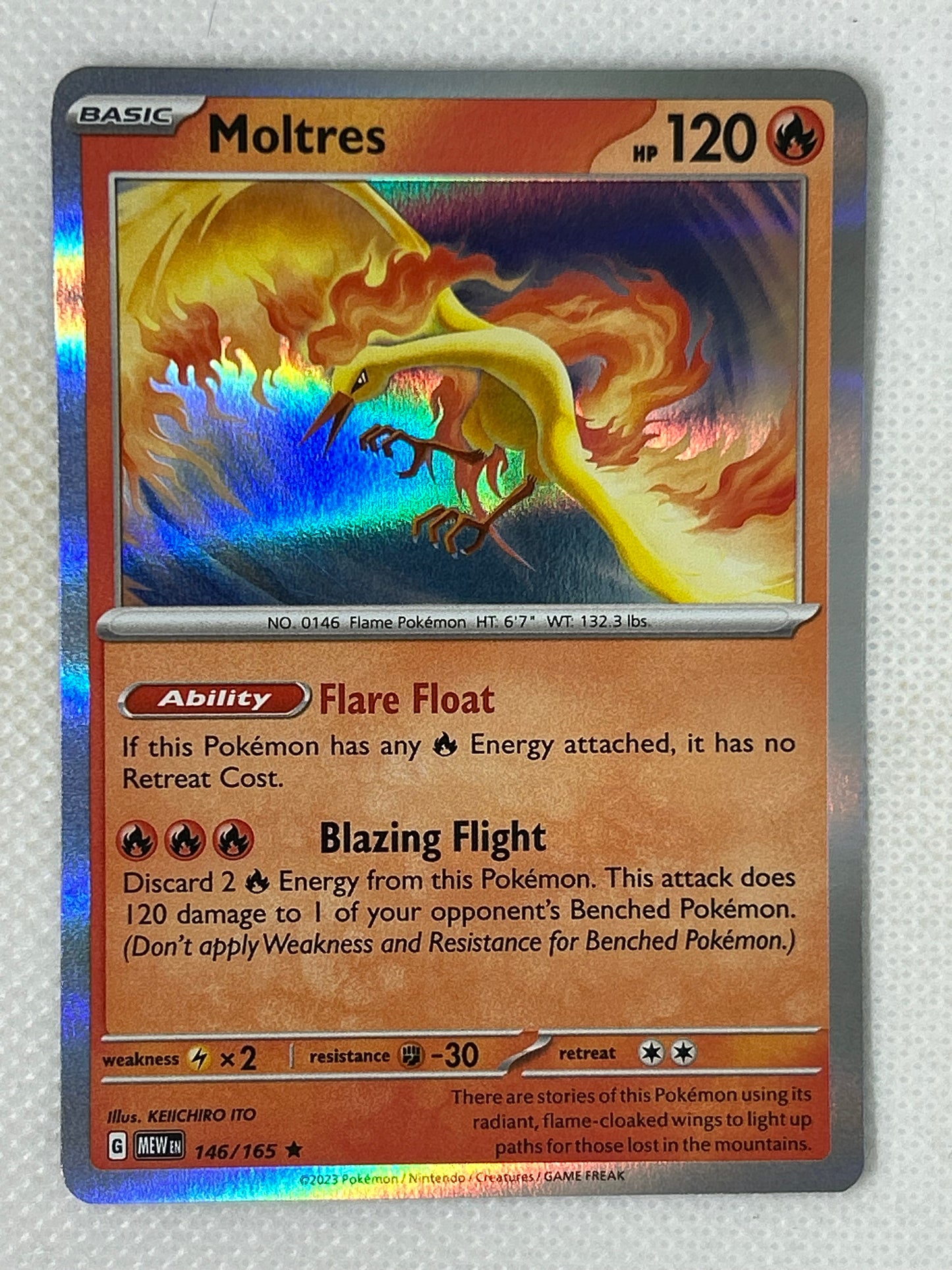 Pokémon TCG Scarlet & Violet-151 Holo Rare 146/165 Moltres