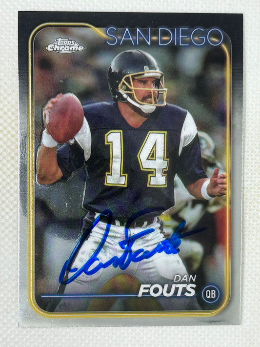 2024 Topps Chrome #172 Dan Fouts San Diego Chargers Signed Card