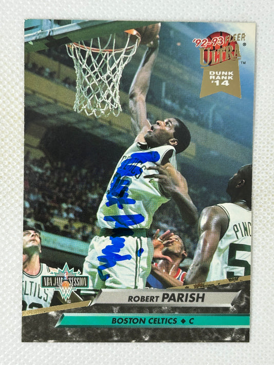 1992-93 Fleer Ultra Dunk Rank '14 Robert Parish #214 Boston Celtics Signed Card