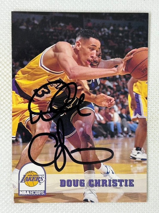 1993-94 NBA Hoops Basketball Doug Christie Card #105 Los Angeles Lakers Signed Card