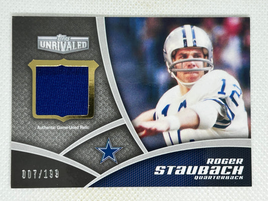 2010 Topps Unrivaled #UGR-RS Roger Staubach "Game Used" Greats Jerseys #/199 Dallas Cowboys