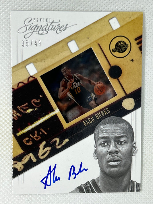 2012-13 Panini Signatures Rookie Signatures Film /49 Alec Burks #157 Utah Jazz