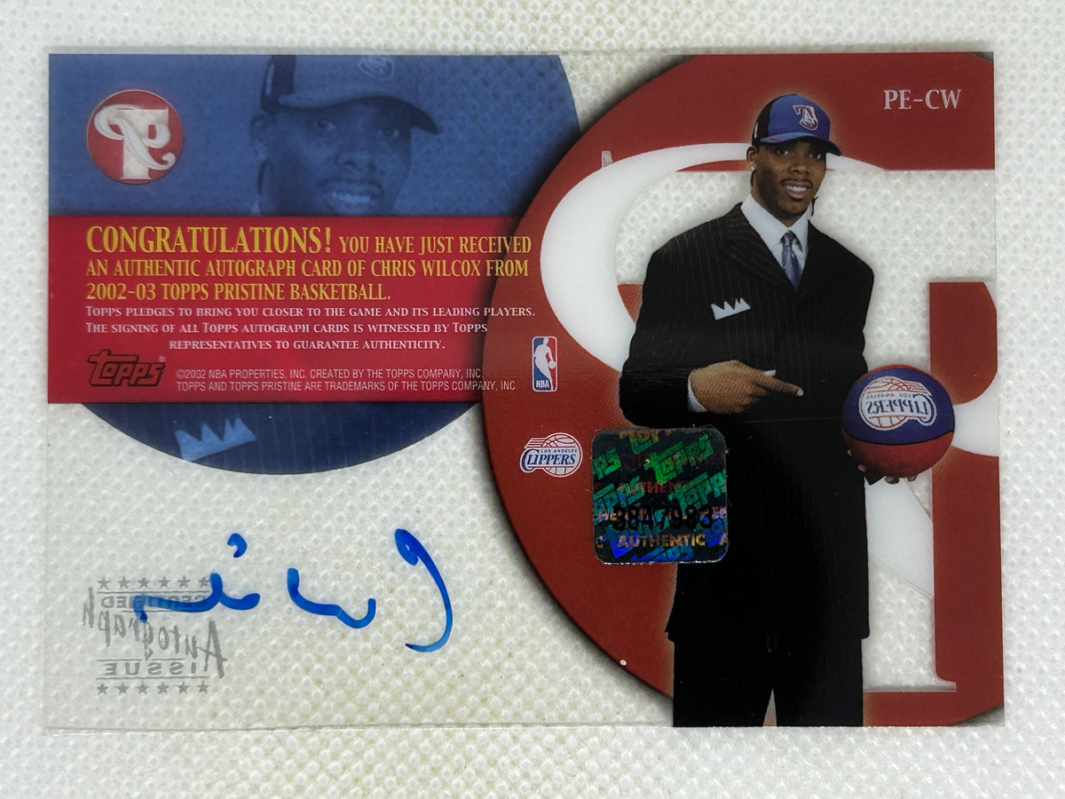 2002-03 Topps Pristine Chris Wilcox Personal Endorsements Autograph #PE-CW Los Angeles Clippers