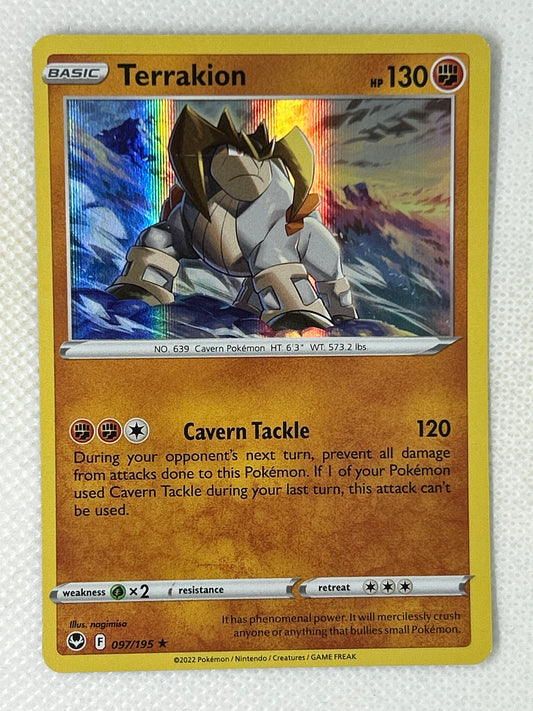 2021 Pokémon Sword & Shield Silver Tempest Holo Rare Terrakion 97/195