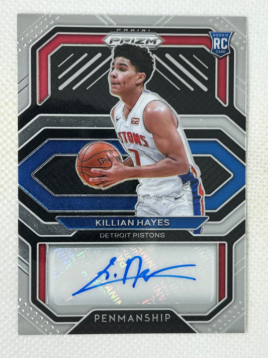 2020-21 Panini Prizm Rookie Penmanship Autograph Killian Hayes #RP-KHY Detroit Pistons