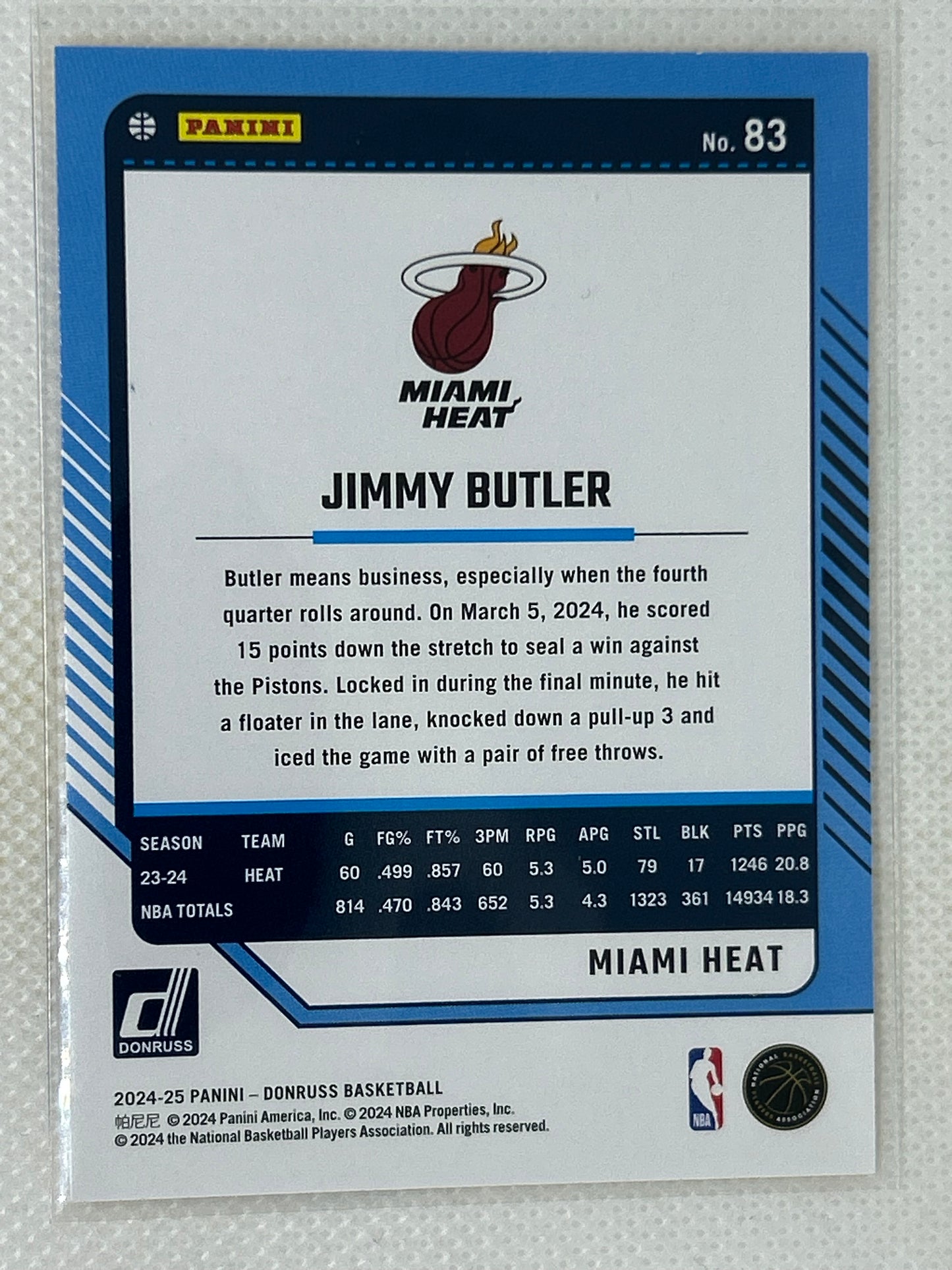 2024-25 Panini Donruss Yellow Flood Jimmy Butler #83 Miami Heat