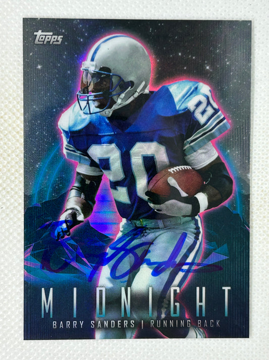 2024 Topps Midnight Barry Sanders #318 Detroit Lions Signed Card