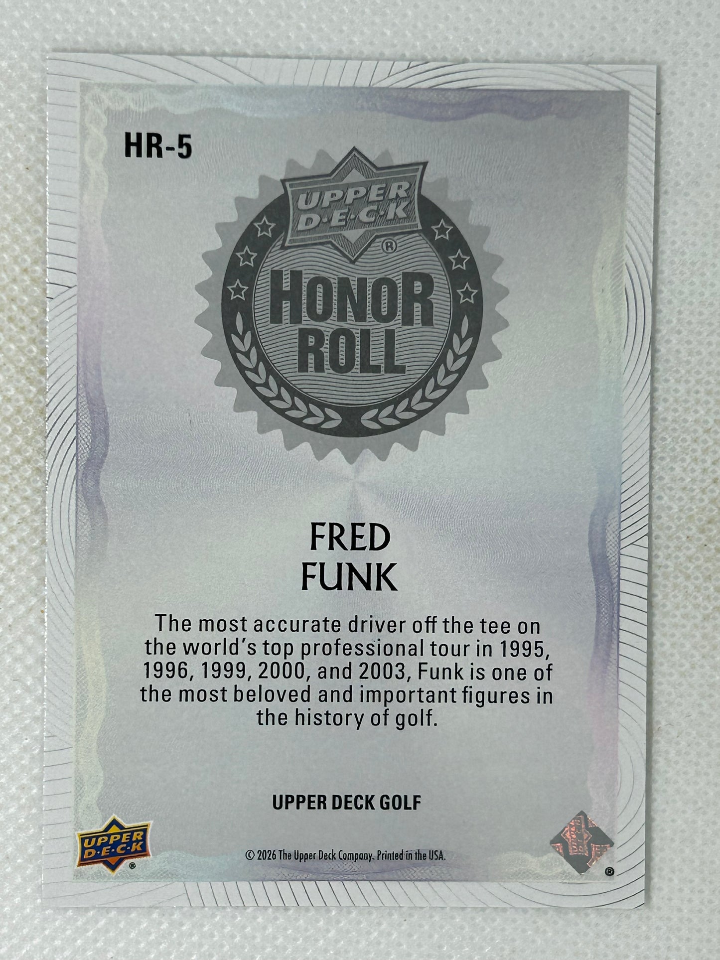 2026 Upper Deck Golf Honor Roll #HR-5 Fred Funk