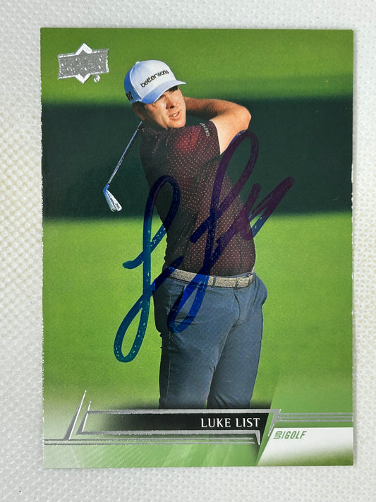 2024 Upper Deck Golf Luke List #32 Signed Card