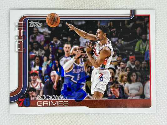 2025-26 Topps Basketball #25 Quentin Grimes Philadelphia 76ers Signed Card