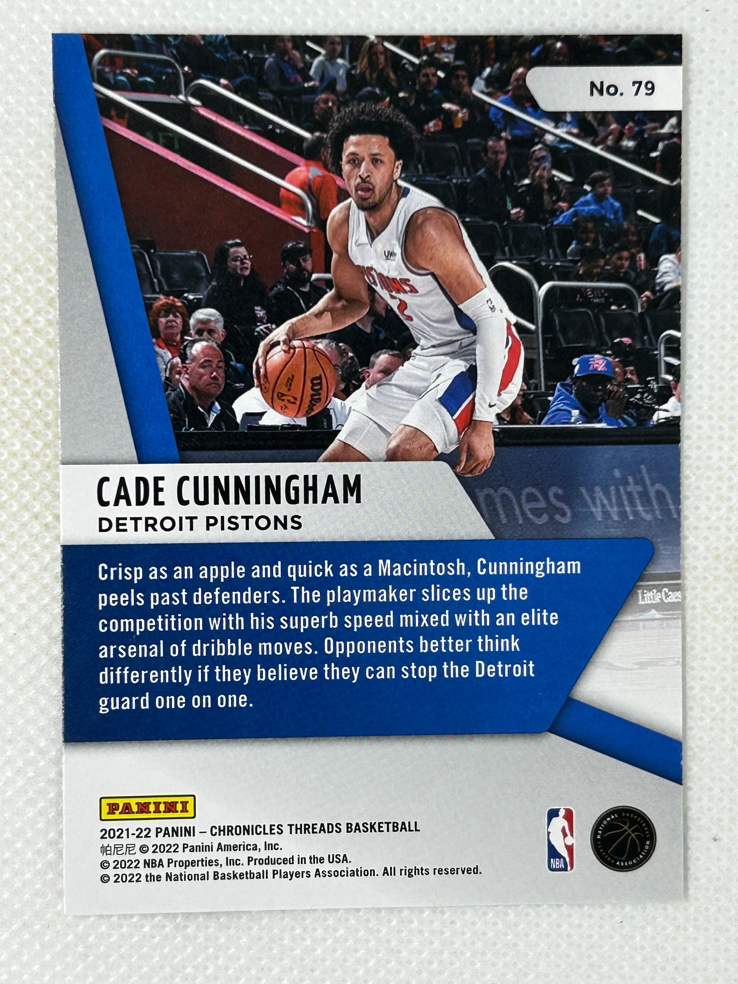 2021-22 Panini Chronicles Threads Rookie Cade Cunningham #79 Detroit Pistons