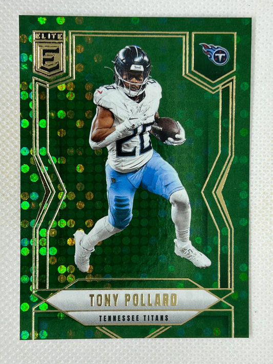2025 Panini Donruss Elite Green Disco #21 Tony Pollard Tennessee Titans