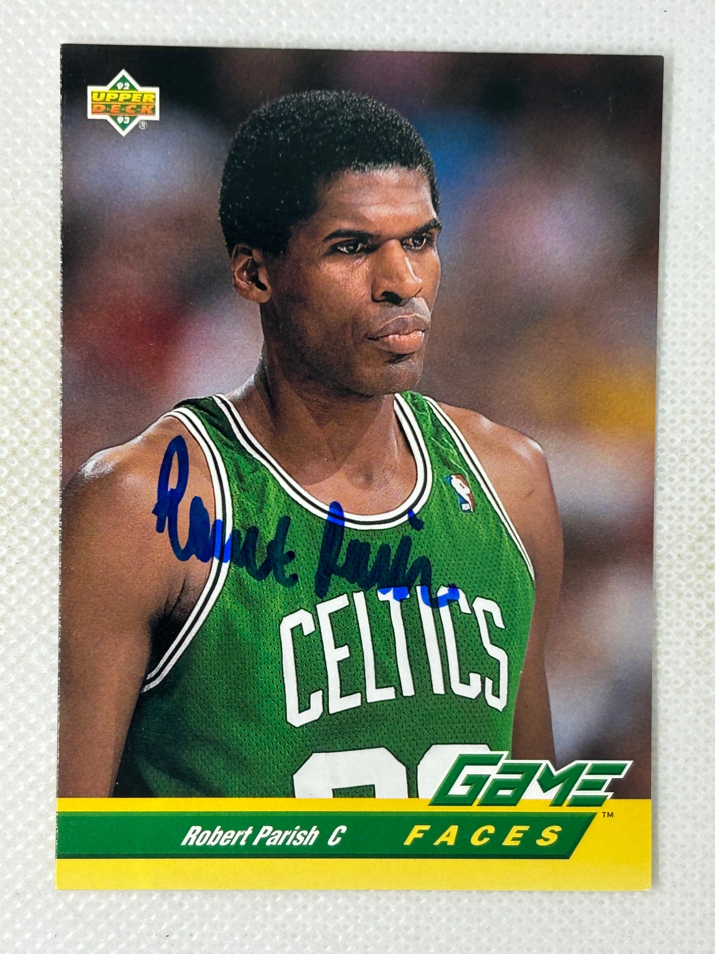 1993-94 Upper Deck Game Faces #493 Robert Parish Boston Celtics Signed Card