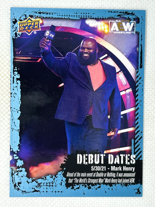 2022 Upper Deck AEW All Elite Wrestling Debut Dates Blue Parallel Mark Henry #DD-10