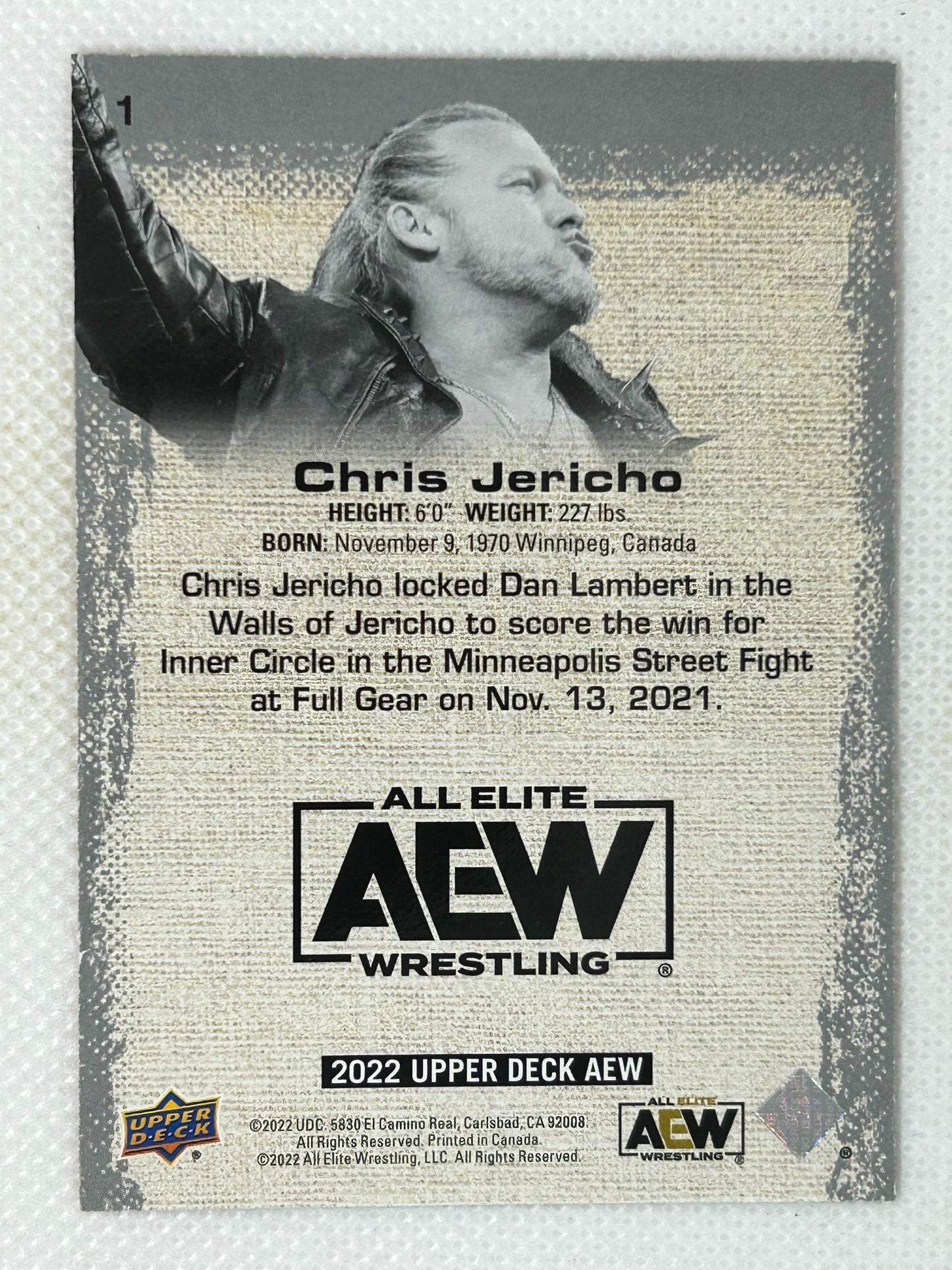 2022 Upper Deck AEW All Elite Wrestling Chris Jericho #1 Orange Dynamite /299