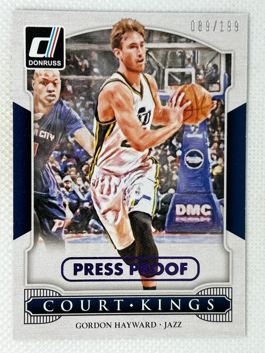 2014-15 Panini Donruss Court Kings Press Proof Purple #48 Gordon Hayward /199 Utah Jazz