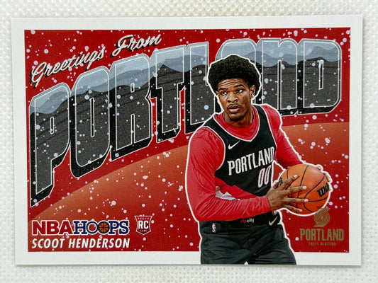 2023-24 Panini NBA Hoops Winter Rookie Greetings Scoot Henderson #3 Portland Trailblazers
