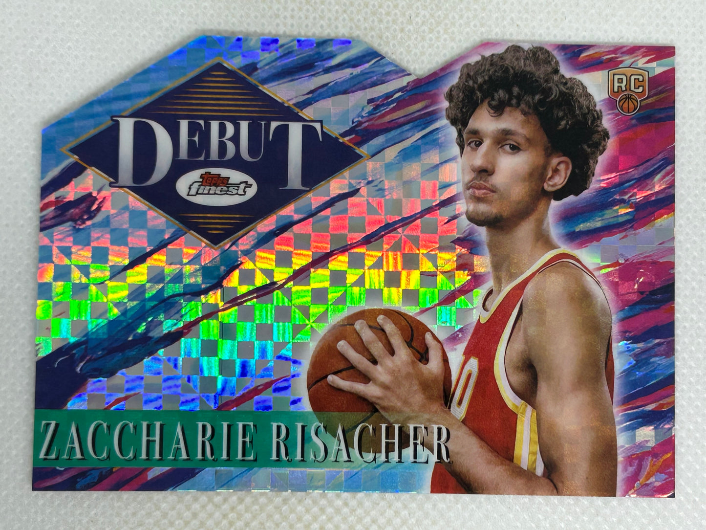 2024-25 Topps Finest Debut Silver XFractor Rookie  #D-4 Zaccharie Risacher Atlanta Hawks
