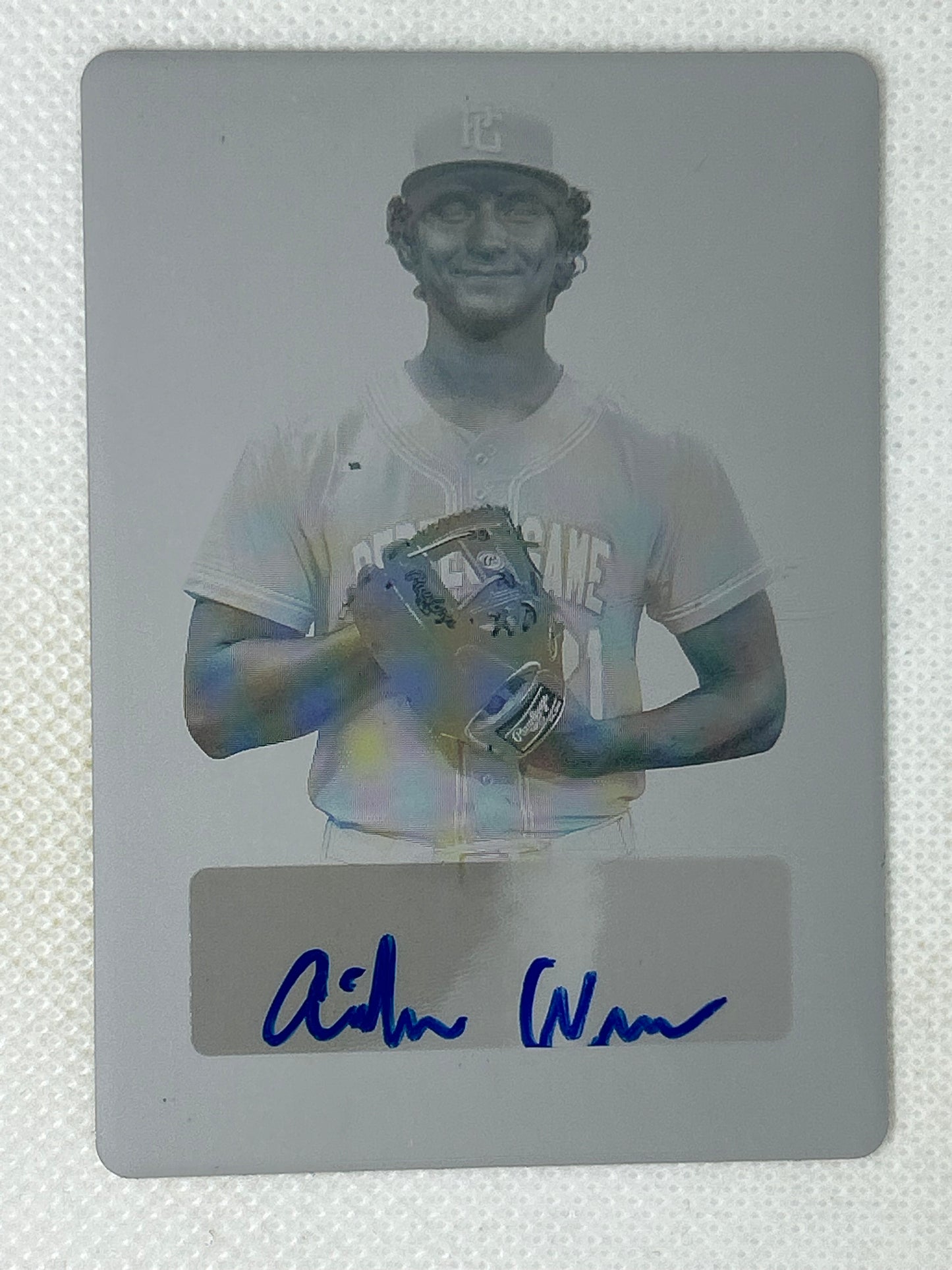 2021 Leaf Perfect Game AAC Game-Day Yellow Printing Plate 1/1 Autograph Aidan Weaver #BA-AW1