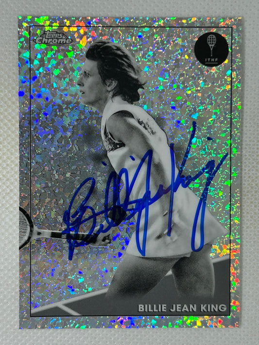2021 Topps Chrome B&W Mini-Diamond #35 Billie Jean King HOF Signed Card