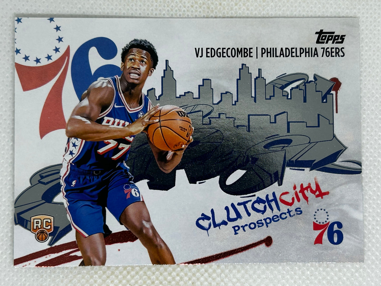2025-26 Topps Basketball Rookie Clutch City Prospects #CC3 VJ Edgecombe Philadelphia 76ers