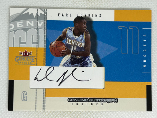 2003-04 Fleer Genuine Insider Autograph #GAI-EB Earl Boykins Denver Nuggets