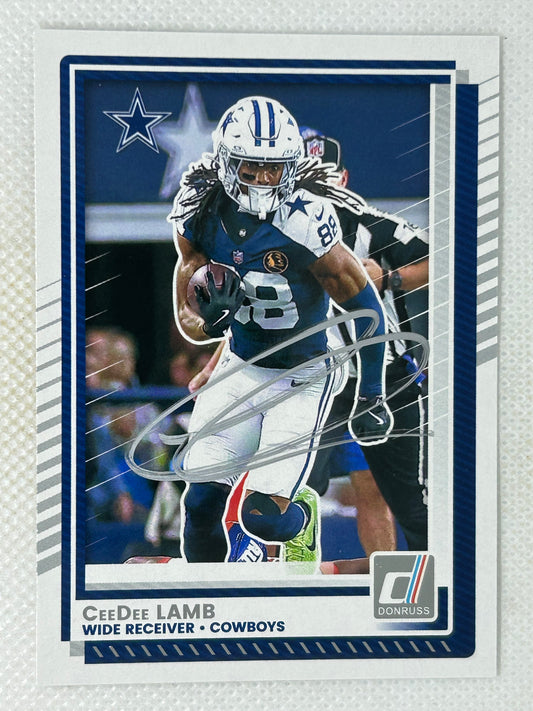 2025 Panini Donruss CeeDee Lamb #29 Dallas Cowboys Signed Card
