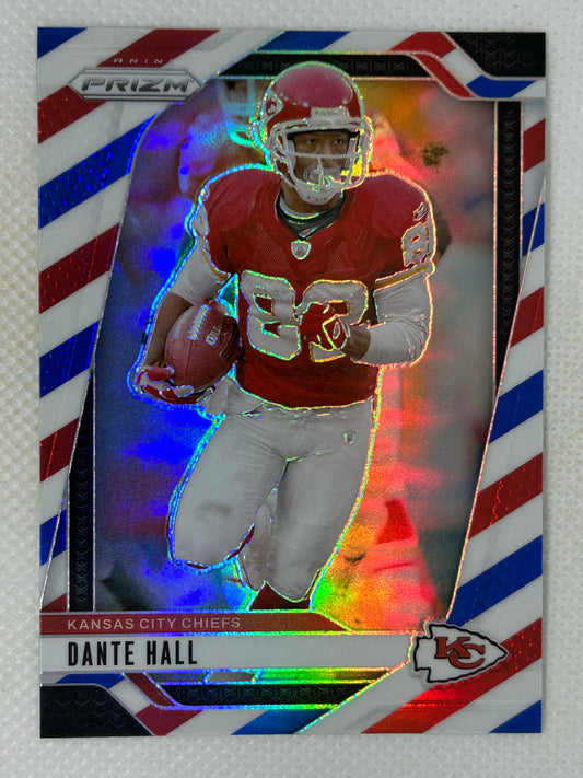 2024 Panini Prizm #146 Dante Hall Red White & Blue Prizm Refractor Kansas City Chiefs