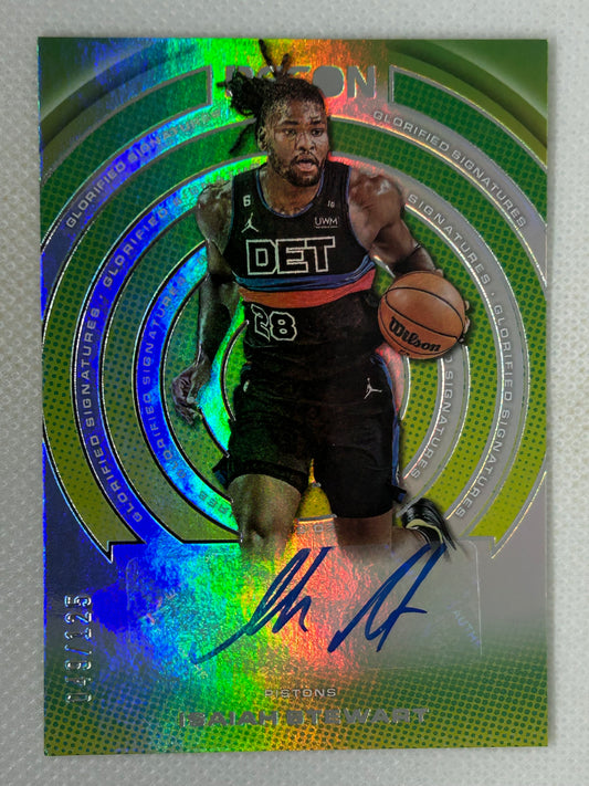 2022-23 Panini Recon Glorified Signatures Green Autograph #GS-ISW /125 Isaiah Stewart Detroit Pistons