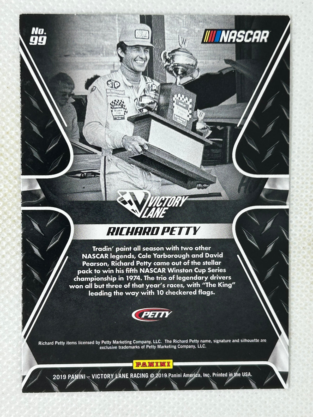 2019 Panini Victory Lane Racing Pedal to the Metal Champions #99 Richard Petty Signed Card