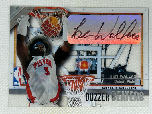 2003-04 Fleer E-X Ben Wallace Buzzer Beaters Autograph #279 /299 BW-BBA Detroit Pistons