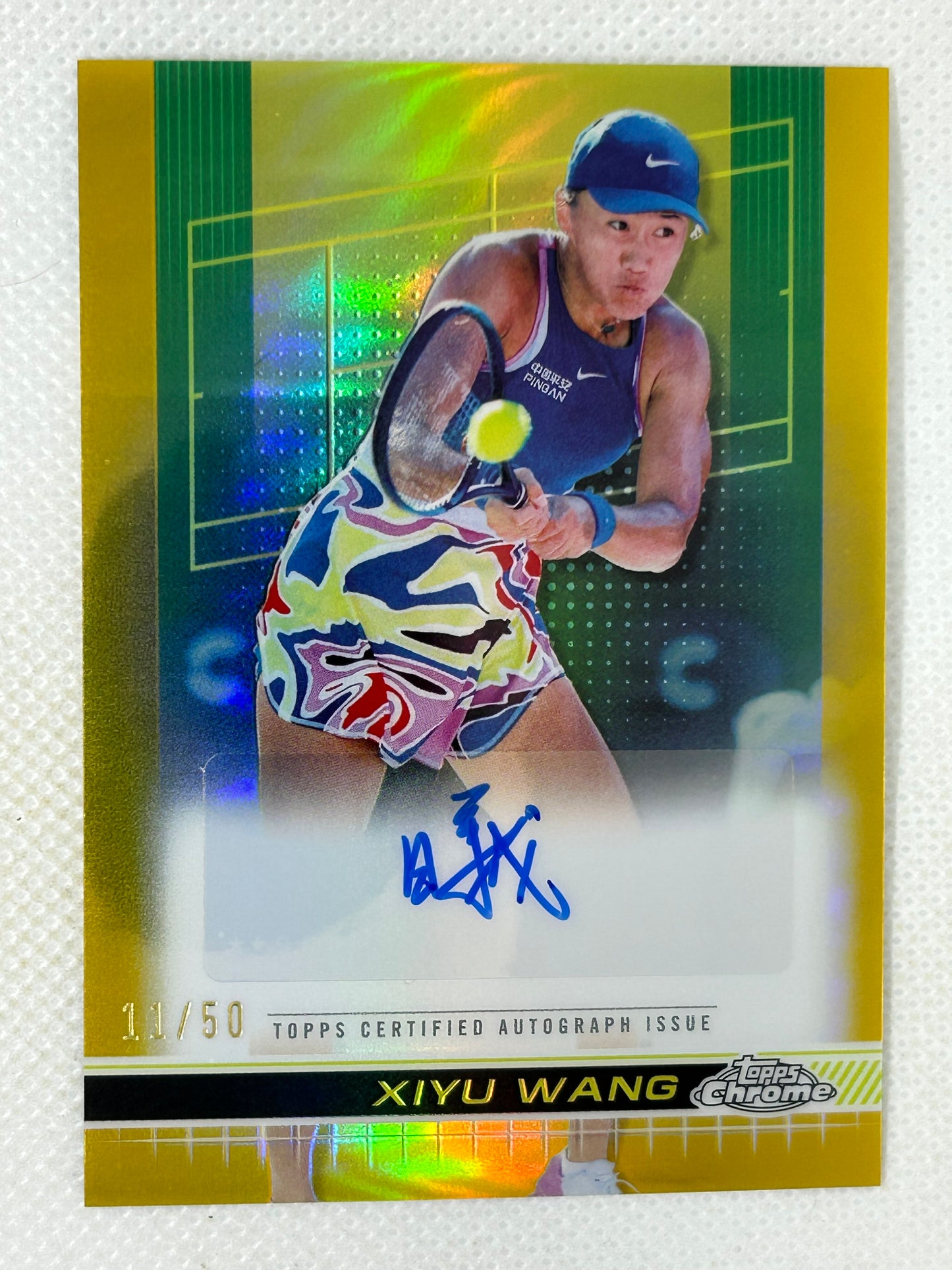 2024 Topps Chrome Tennis Autographs Xiyu Wang Gold Refractor /50 #TCA-XWG