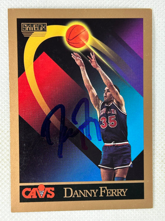 1990-91 SkyBox Danny Ferry Rookie #374 Cleveland Cavaliers Signed Card