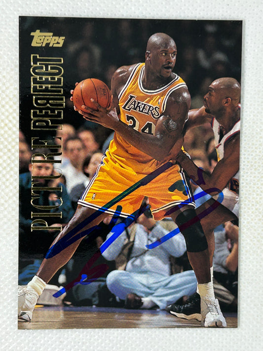1999-00 Topps Shaquille O'Neal Picture Perfect #PIC1 Los Angeles Lakers Signed Card