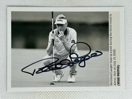 2024 Upper Deck Portfolio Golf Wire Photos #107 Bernhard Langer Signed Card