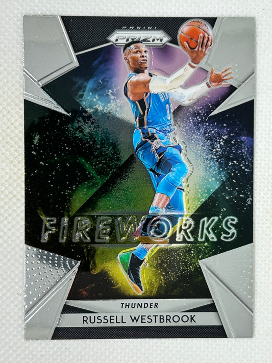 2018-19 Panini Prizm Fireworks #2 Russell Westbrook Oklahoma City Thunder