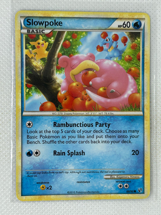 Slowpoke 66/90 Heart Gold Soul Silver Undaunted Pokemon Card TCG Moderately Played
