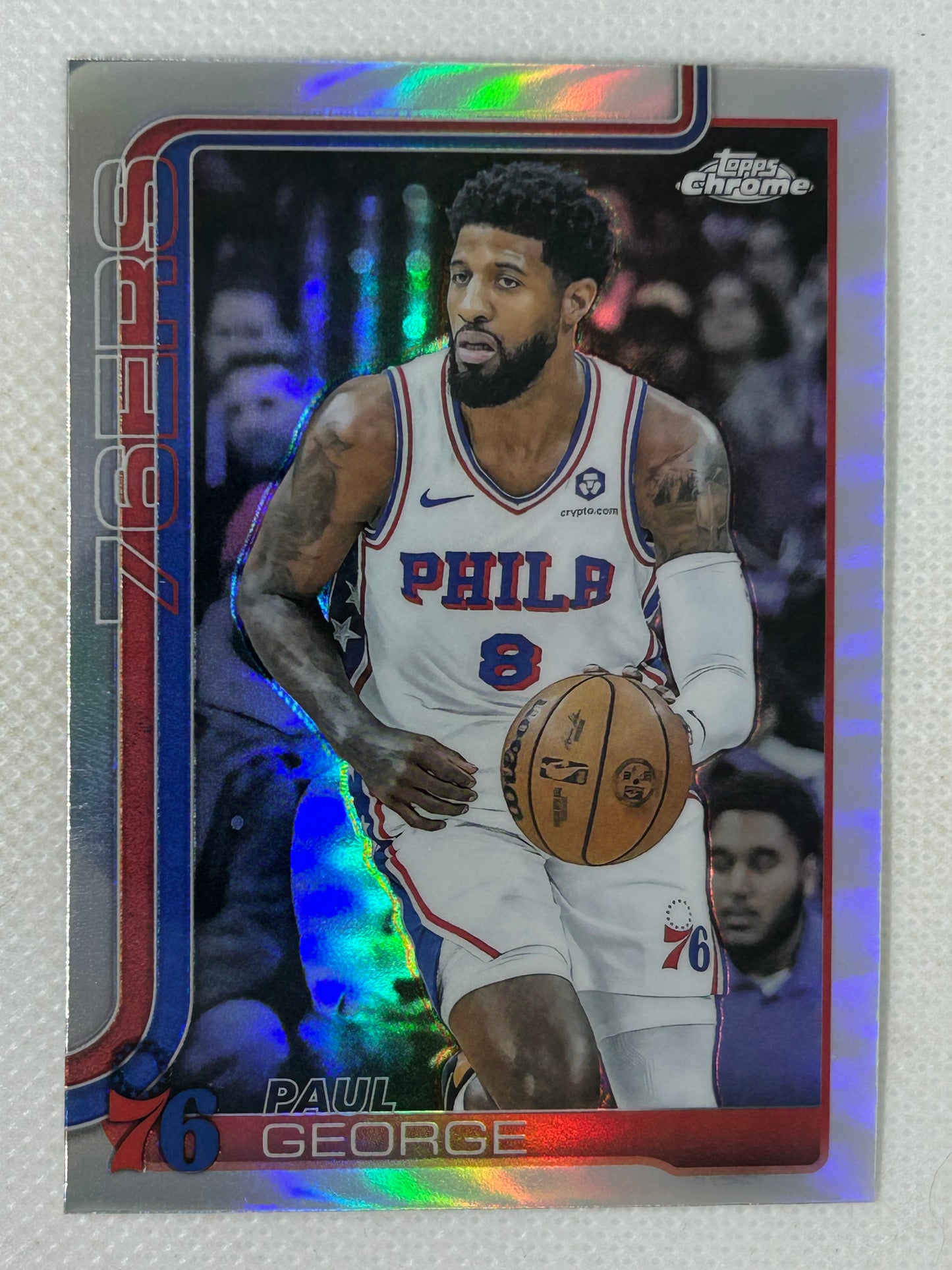 2025-26 Topps Chrome #171 Paul George Silver Refractor Philadelphia 76ers