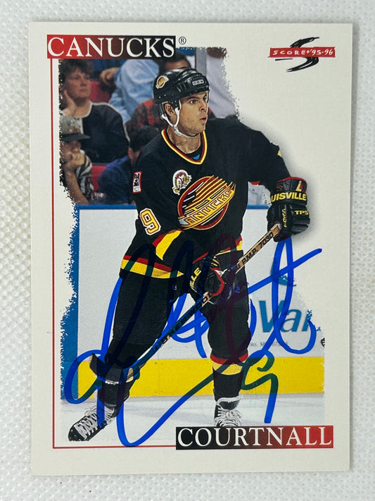 1995-96 Score #242 Russ Courtnall Vancouver Canucks Signed Card