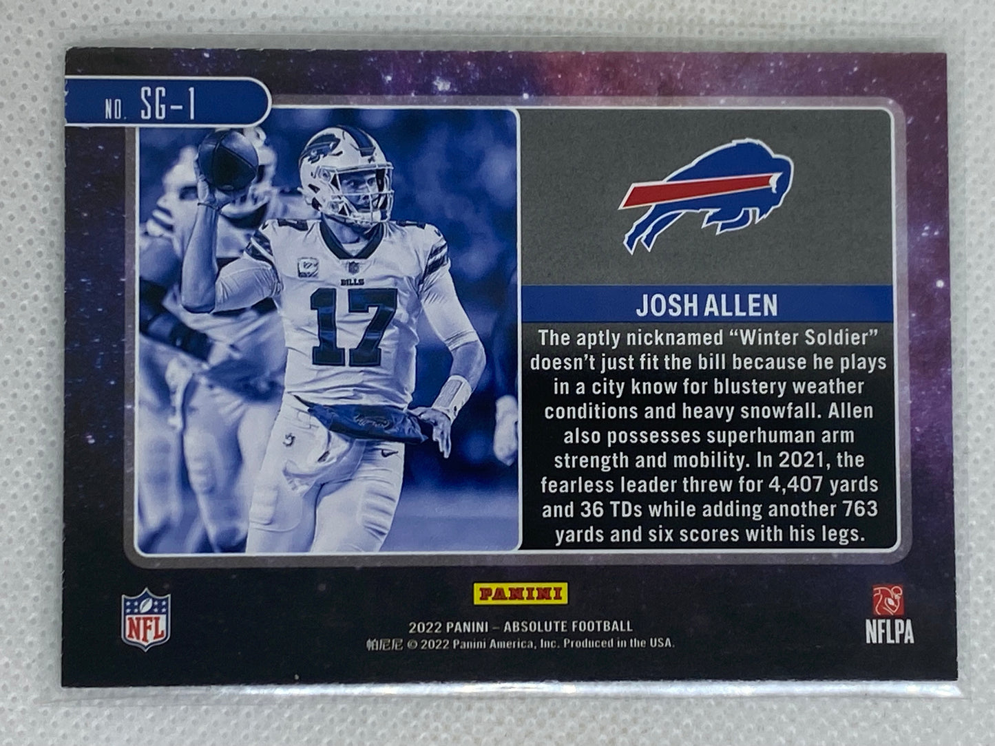 2022 Panini Absolute Star Gazing Josh Allen SG-1 Buffalo Bills