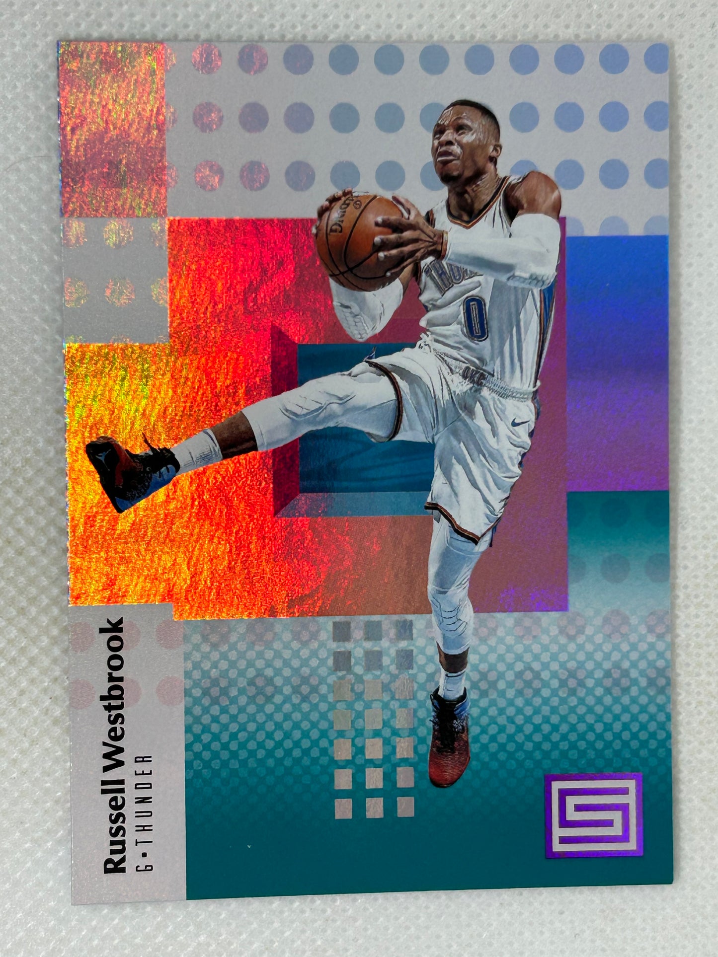 2018-19 Panini Status Aqua #87 Russell Westbrook Oklahoma City Thunder