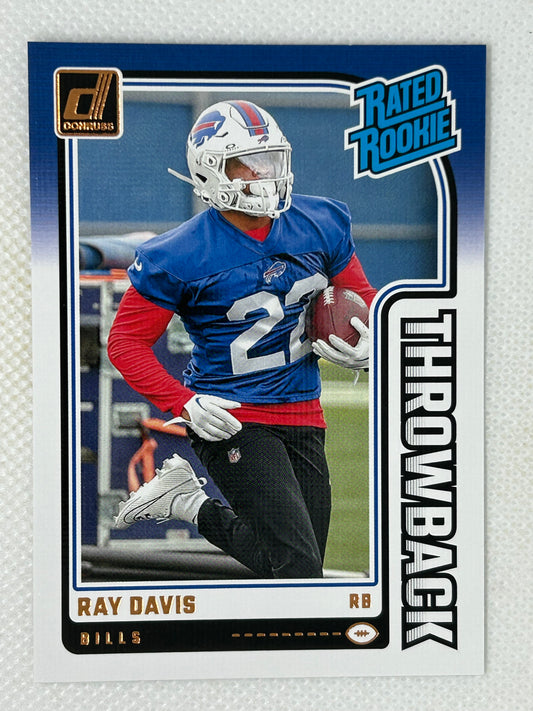 2024 Panini Donruss Rated Rookie Throwback Ray Davis #41 Buffalo Bills