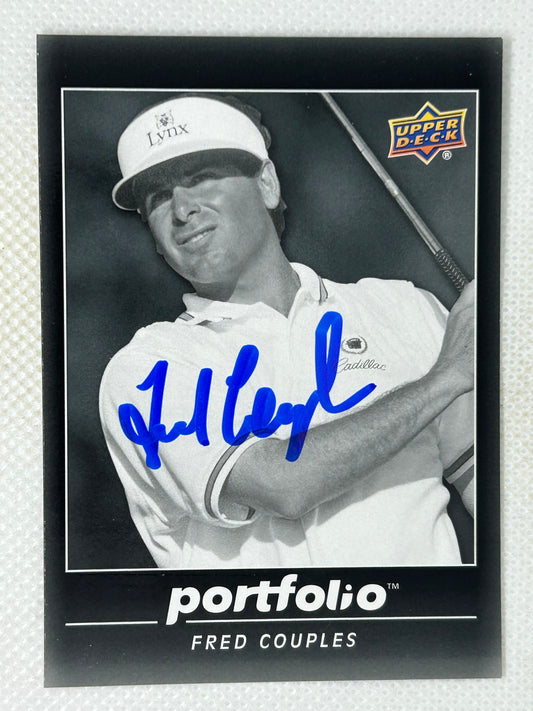 2024 Upper Deck Portfolio Black & White Portraits Fred Couples #196 Signed Card